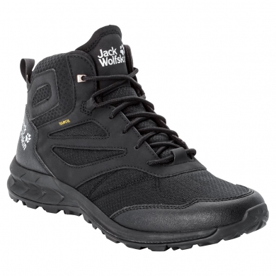 Jack Wolfskin Buty trekkingowe Woodland Texapore Mid (na jednodniowe wycieczki, wodoodporne) czarne męskie